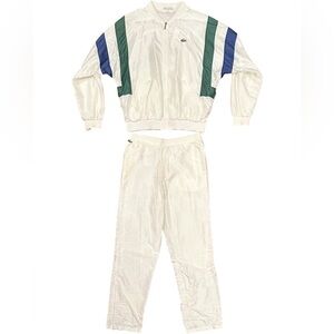 Vintage Lacoste Tracksuit Jogger Warmup White Men’s XL 2-Piece Set Chemise